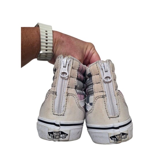 VANS Sk8-Hi Filmore Patchwork Houndstooth Plaid US Missy 6 Gray Pink Black - Picture 4 of 9